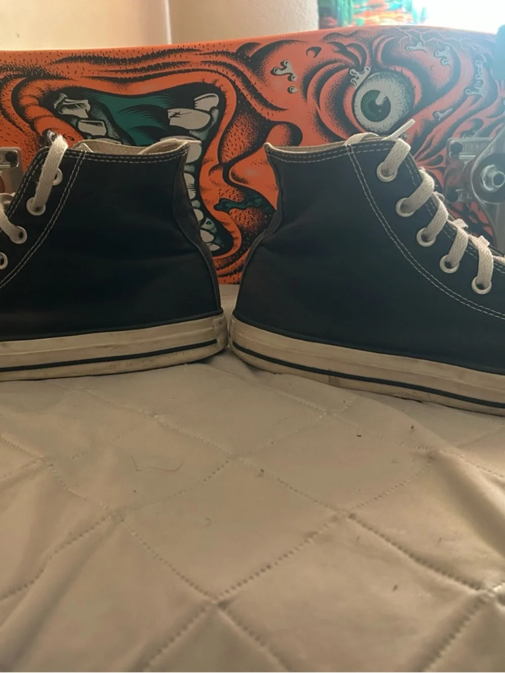 Converse High Top Sneakers Black sz 10 chuck Taylor skate street basketball - Picture 3 of 7